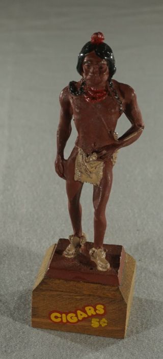 Vintage Antique Lead Toy Cigar Store Indian 3 3/4 " Tall (inv.  No.  5239)