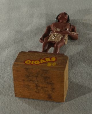 VINTAGE ANTIQUE LEAD TOY CIGAR STORE INDIAN 3 3/4 