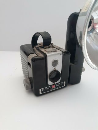 Vintage Old Antique Kodak Brownie Hawkeye Camera Flash Model - &