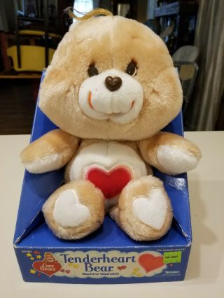 Rare Boxed Vintage 1984 Tenderheart Bear Care Bears Stuffed Plush Animal Kenner