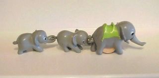 2000 Vintage Polly Pocket " Jungle Pets " Set Of Three (3) Elephants Replacements
