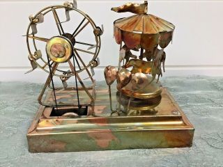 Msr Imports Vintage Copper Music Box Merry - Go - Round/ferris Wheel Rare