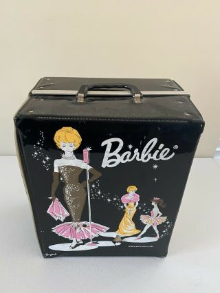Vintage Mattel Black 1962 Barbie Doll Case Trunk W/ 1 Accessory Drawer
