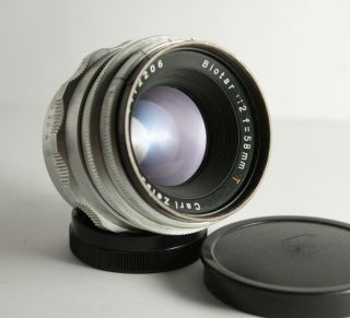 Rare Carl Zeiss Jena Biotar 58mm F2 Red T 12 Blade Exakta Mount Lens