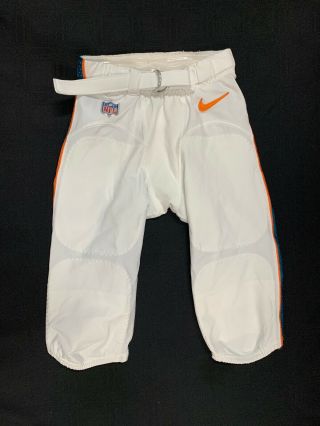 31 Miami Dolphins Nike Game White Pants Rare Size 26 W/belt