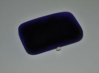 Antique Purple Velvet Jewelry Display Box Mother Of Pearl Push Button Dingwall