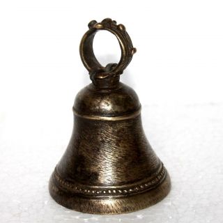 Old 1910s Antique Hand Made Bronze Mixed Solid Brass Bell With Pendulum 71