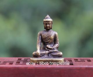4 Cm Tibetan Pure Bronze Gautama Sakyamuni Shakyamuni Tathagata Buddha Statue
