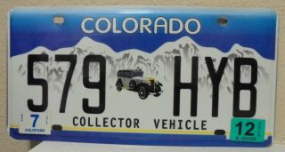Colorado License Plate " 579 Hyb " Co Collector Vehicle Antique Auto Historic