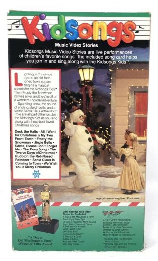 Kidsongs - We Wish You a Merry Christmas (VHS,  1992) RARE HTF Vintage W/ Song Book 3