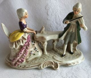 Antique Grafenthal Germany Porcelain Musical Couple (piano/violin) (75a)