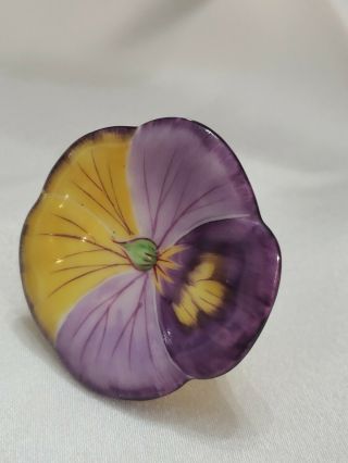 Rare Rochard Peint Main Limoges France,  Pansy Violet Flower,  Trinket Box