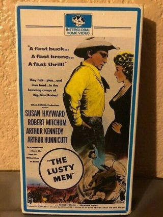 The Lusty Men Vhs Rare Robert Mitchum Susan Hayward Rodeo Cowboys Interglobal
