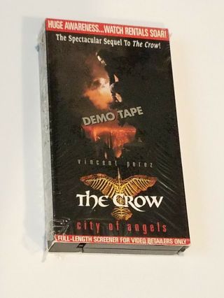 The Crow City Of Angels Vhs Demo Tape Screener Very Rare Hard To Find Htf