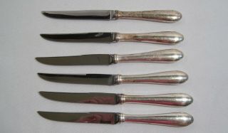 Set 6 Vintage Web Knives Sterling Silver Handles