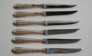 Set 6 Vintage WEB Knives Sterling Silver Handles 2