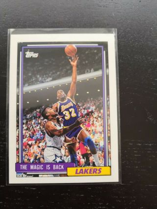 Magic Johnson Topps " The Magic Is Back " Nba Great 1991 - 1992 La Lakers Rare Nm