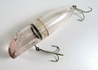 Vintage Unbranded Clear Plastic Minnow Tube Type Fishing Lure