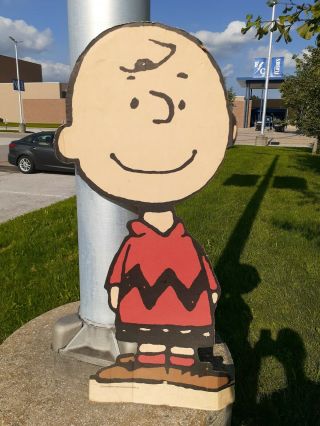 C.  1950 Charlie Brown Store Display Sign Very Rare Sign Stands Up