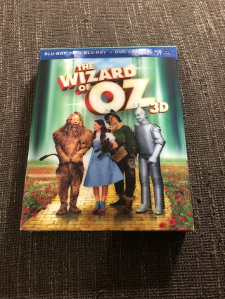 The Wizard Of Oz 3d (1939) (blu - Ray 3d/2d/dvd,  5 - Disc Set) Lenticular Rare Oop