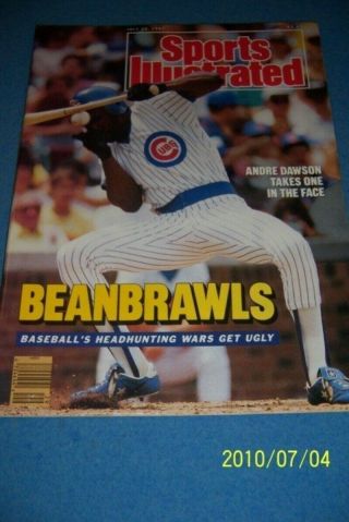 1987 Sports Illustrated Chicago Cubs Andre Dawson Beaned In Face No Label Expos