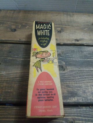 Vintage Alemite Magic White Multi Purpose Lubricant Stewart Warner Corp Rare