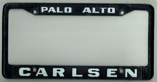 Rare Palo Alto California Carlsen Porsche Vintage 911 Dealer License Plate Frame