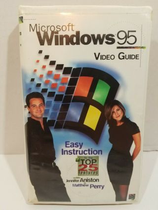 Microsoft Windows 95 Video Guide Vhs Tape Jennifer Aniston Matthew Perry (rare)