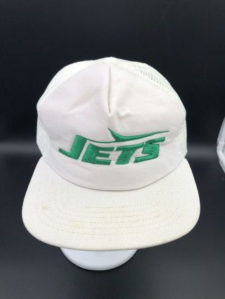 Vintage Era Pro York Jets Nfl Trucker Mesh Snap Back Cap Hat Rare Logo
