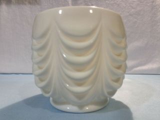 Vintage Rare Fostoria Milk Glass Swag Lincoln Drape Bowl Vase