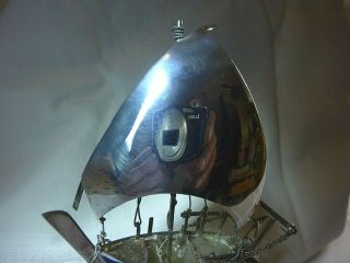 SOLID SILVER CHINESE SAILING JUNK BOAT SHIP ON STAND 3