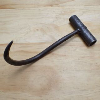 Bale Hook - Cast Iron - Vintage Antique - Grabber Tool - Wool Hay
