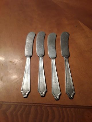 Simpson,  Hall & Miller Sterling Butter Knives (set Of 4)