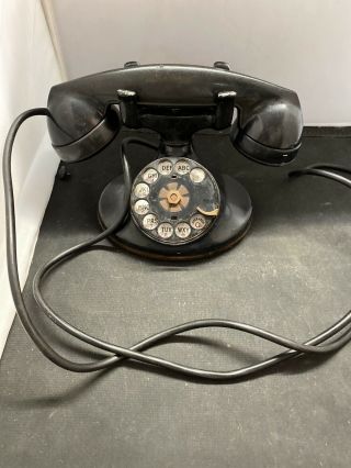Antique Bell System Western Electric F1 Black Rotary Dial Telephone