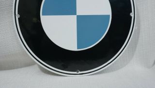 VINTAGE BMW PORCELAIN SIGN GAS OIL SERVICE STATION GASOLINE RARE PUMP PLATE AD 3