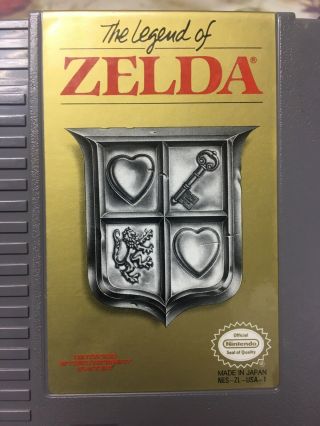 Rare The Legend Of Zelda Nintendo Grey Game Cartridge 1985 Nes