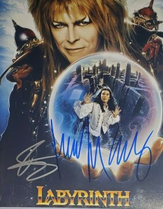 David Bowie & Jennifer Connelly 2x Rare Signed 8x10 Photo W/ Holo Labyrinth
