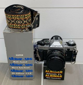 Canon Ae - 1,  Program Slr,  50mm F/1.  4 Lens,  200mm Tele,  2x Converter Lenses Rare