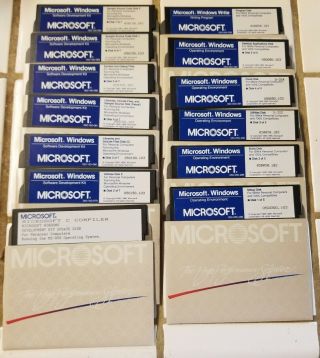 Rare Microsoft Windows 1.  0 Os & Sdk Vintage Software 5.  25 Floppy Disk