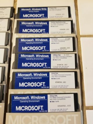 RARE Microsoft Windows 1.  0 OS & SDK Vintage Software 5.  25 Floppy Disk 3