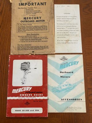 Vintage Rare 1955 Mercury Outboard Motor Packet Owner 