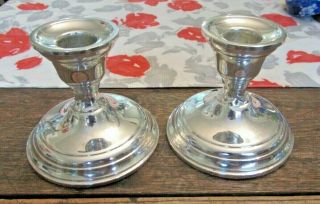 Antique Black Starr Gorham Sterling Silver Weight Candle Holders