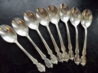 Set Of 8 1847 Rogers Bros Reflection Silver Plate Teaspoons 6 - 1/8 " Long