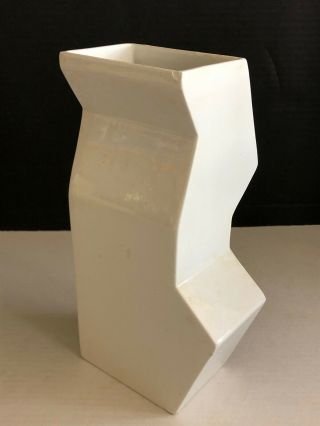 Vintage Raymor Mid Century Modern Geometric Ceramic Vase Italy Bitossi Era Rare