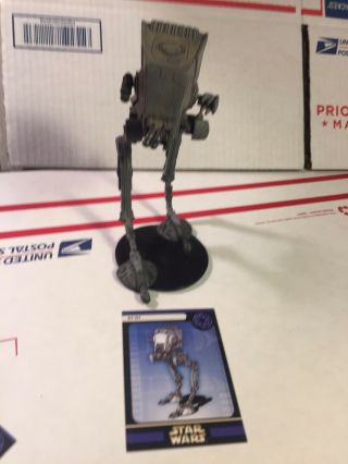 Star Wars Miniatures At - St 33/60 Very Rare Imperial 54 Walker 2005 With Card