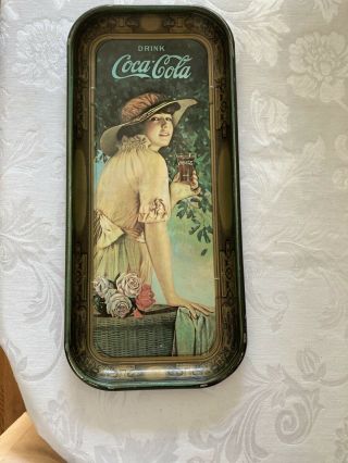 Vintage Antique " Drink Coca - Cola " Coke Tray Advertising Ad World War I Girl