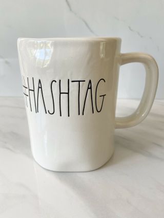 Rae Dunn Magenta Hashtag Mug M Stamped 2015 Large Letters Rare