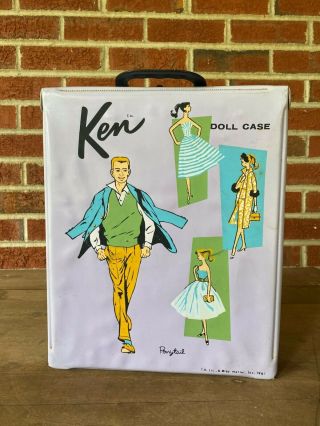 Vintage 1961 Mattel Ken Doll Case With Variety Of Clothing And Accessories