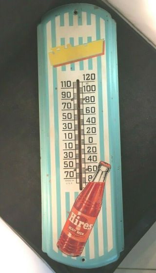 Vintage Hires Root Beer Thermometer Rare Old Advertising Sign 27 1/2 "
