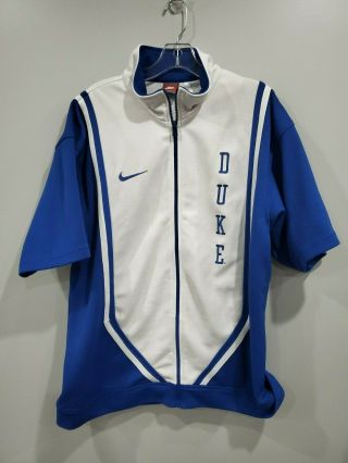 Rare Vintage 90s Nike Duke Blue Devils Full Zip Pre Game Warm Up Jersey Mens M